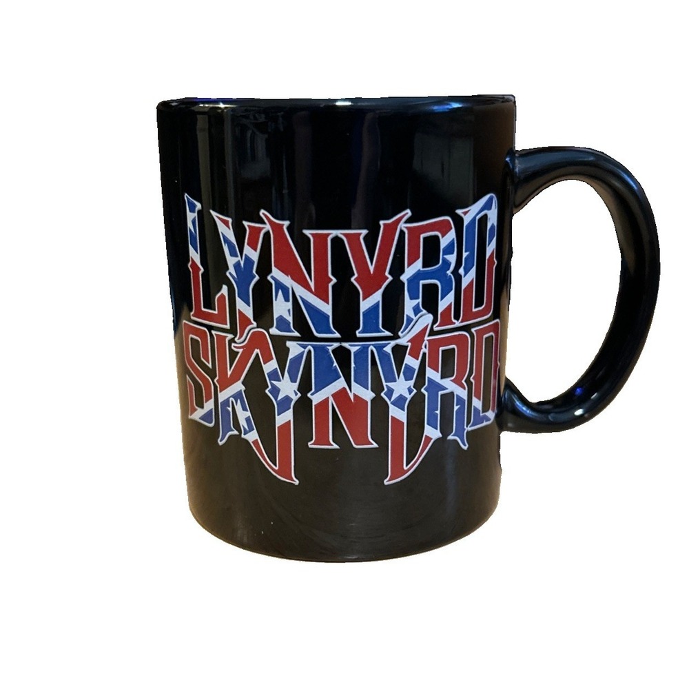 Lynyrd Skynyrd‎ Flag Logo Black Coffee Mug Medium 12oz